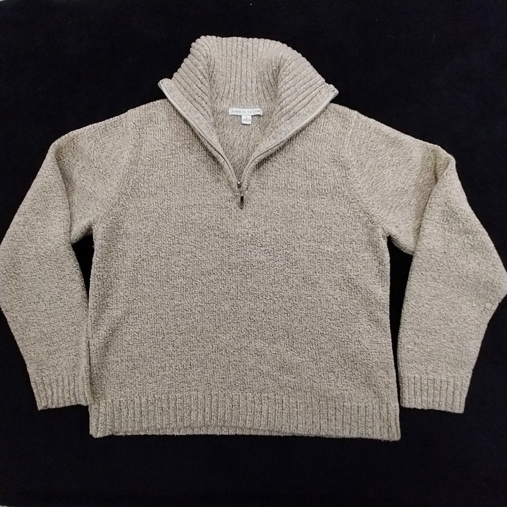 Carolyn‎ Taylor Sweater Size XL Brown Partial Zip Turtle Neck #1260 - Picture 9 of 13